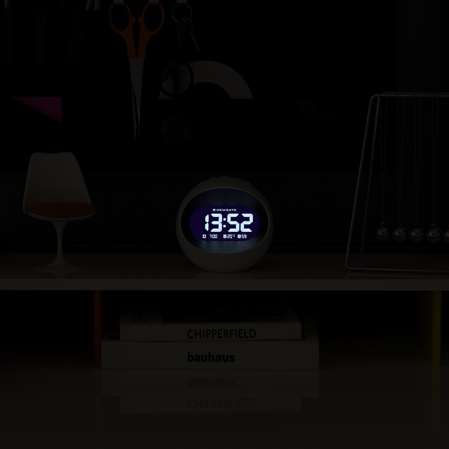 Newgate Centre Of The Earth Lcd Alarm Clock White*-Newgate-Mood