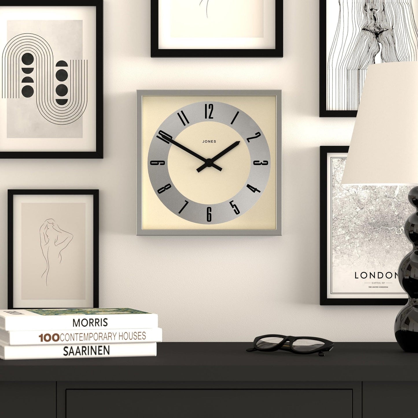 Newgate Jones Box Wall Clock Silver-Newgate-Mood