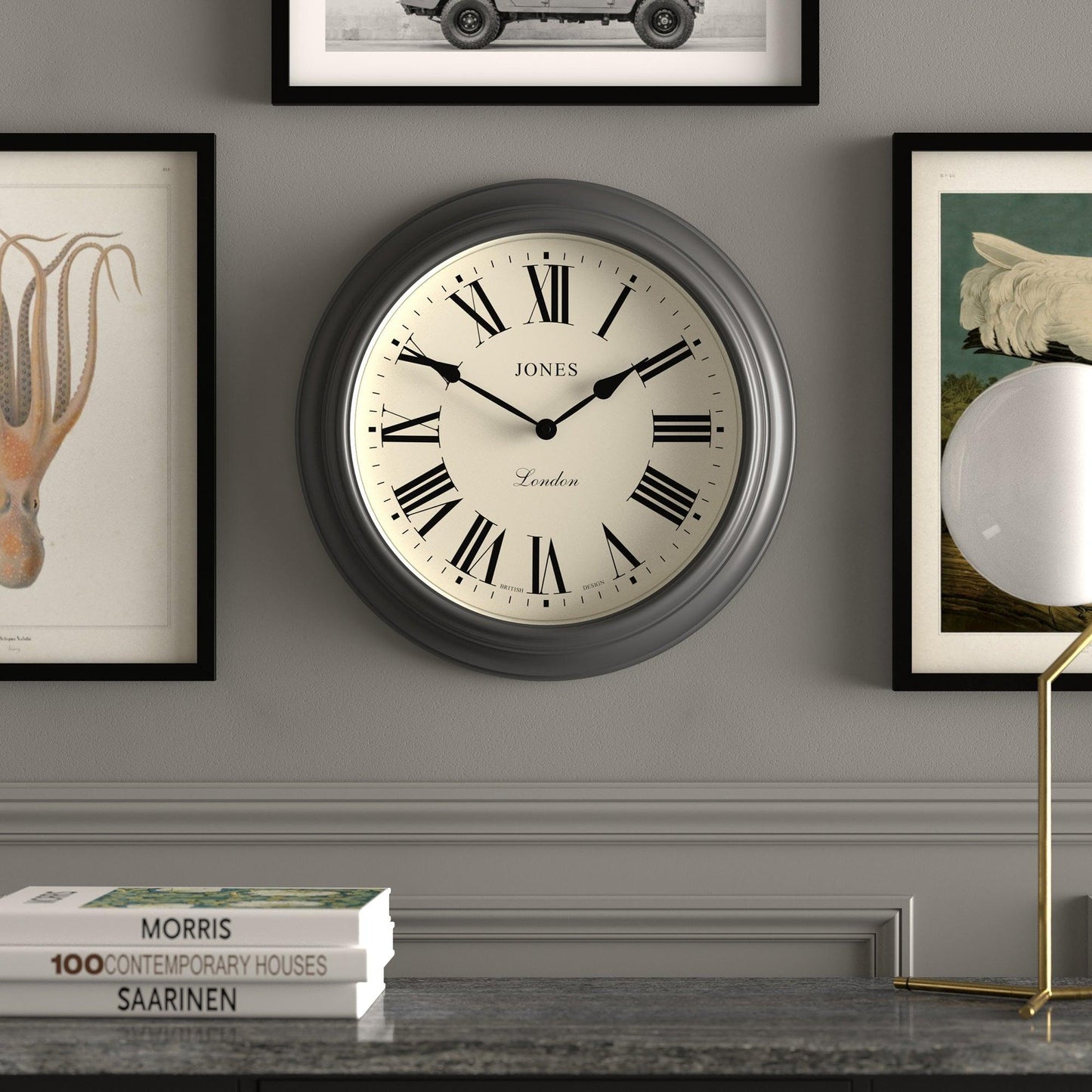 Newgate Jones Supper Club Clock Charcoal Grey-Newgate-Mood