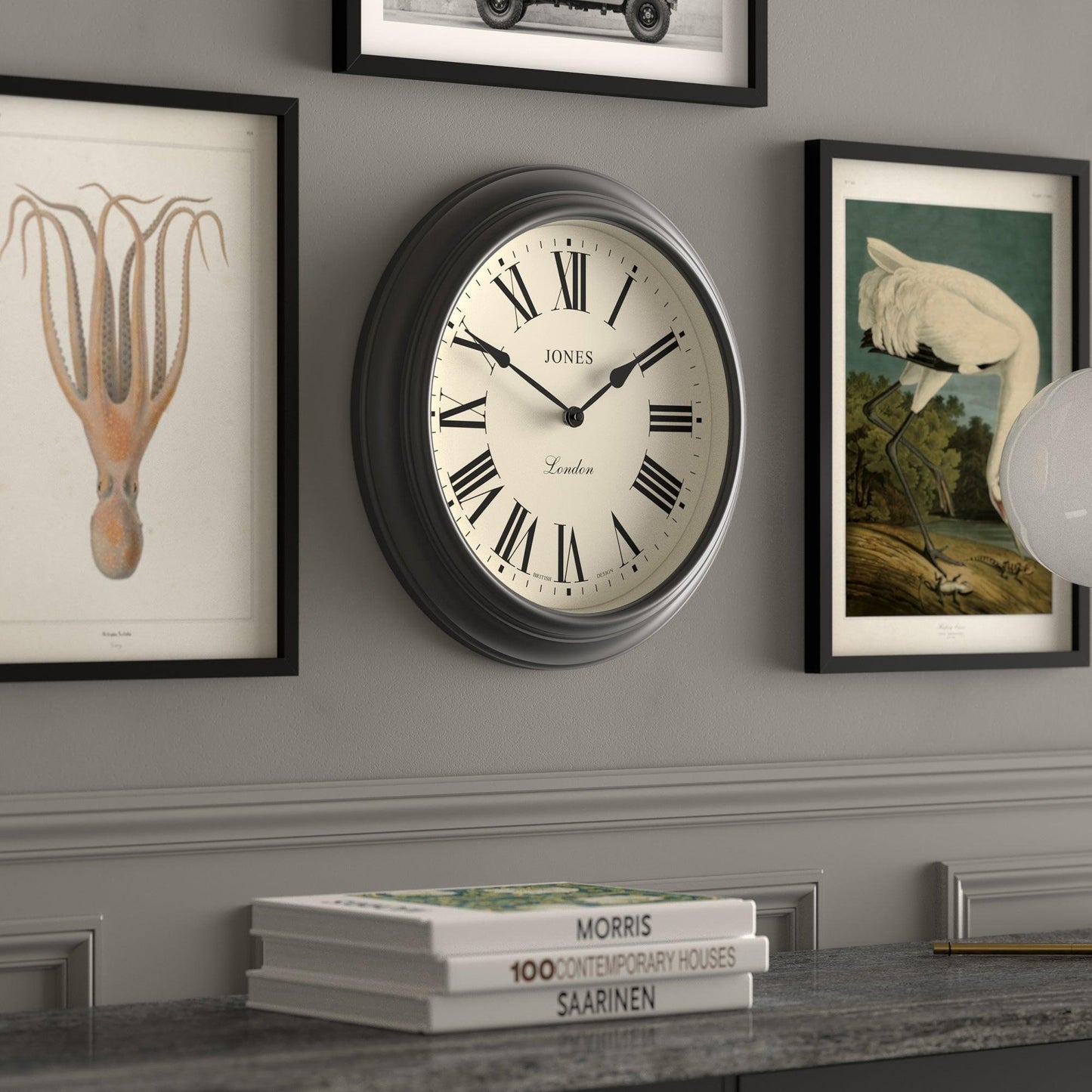 Newgate Jones Supper Club Clock Charcoal Grey-Newgate-Mood