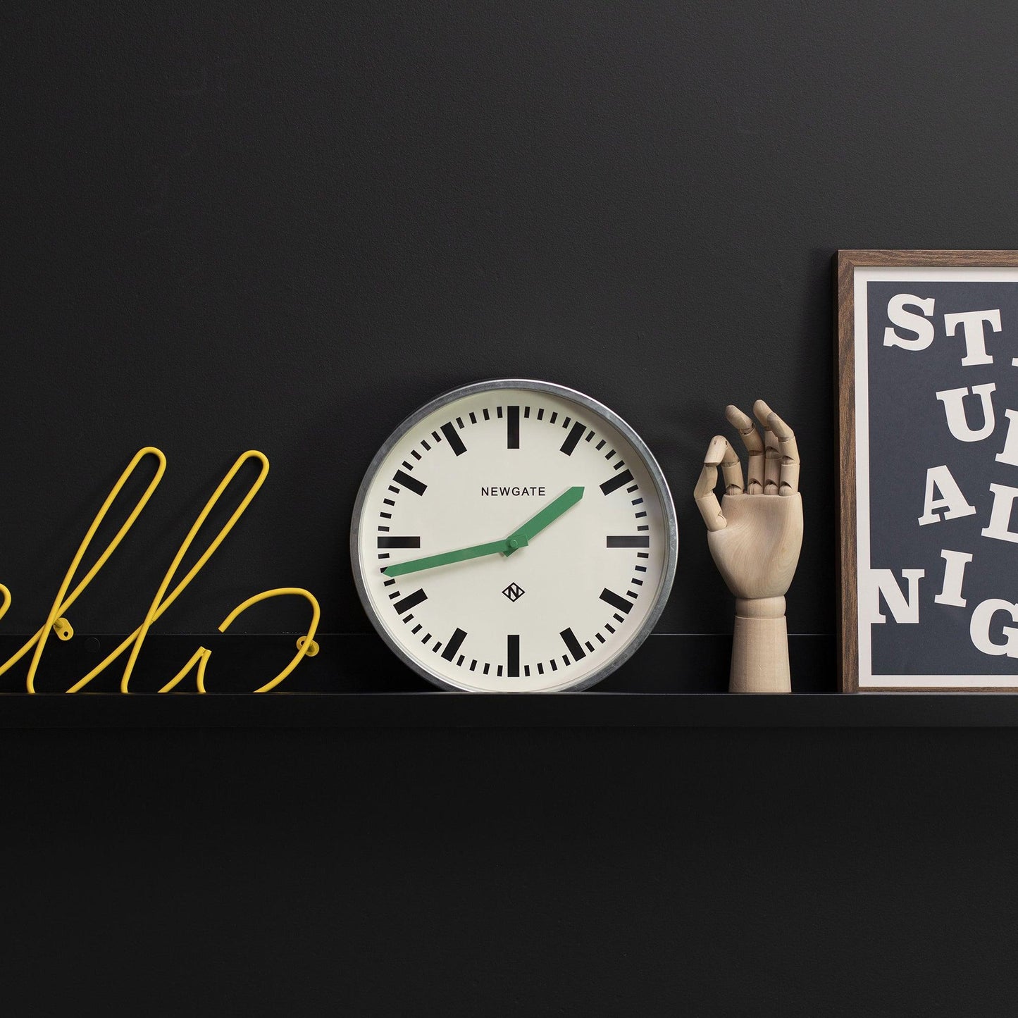 Newgate Luggage Wall Clock Galvanised Green Hands-Newgate-Mood