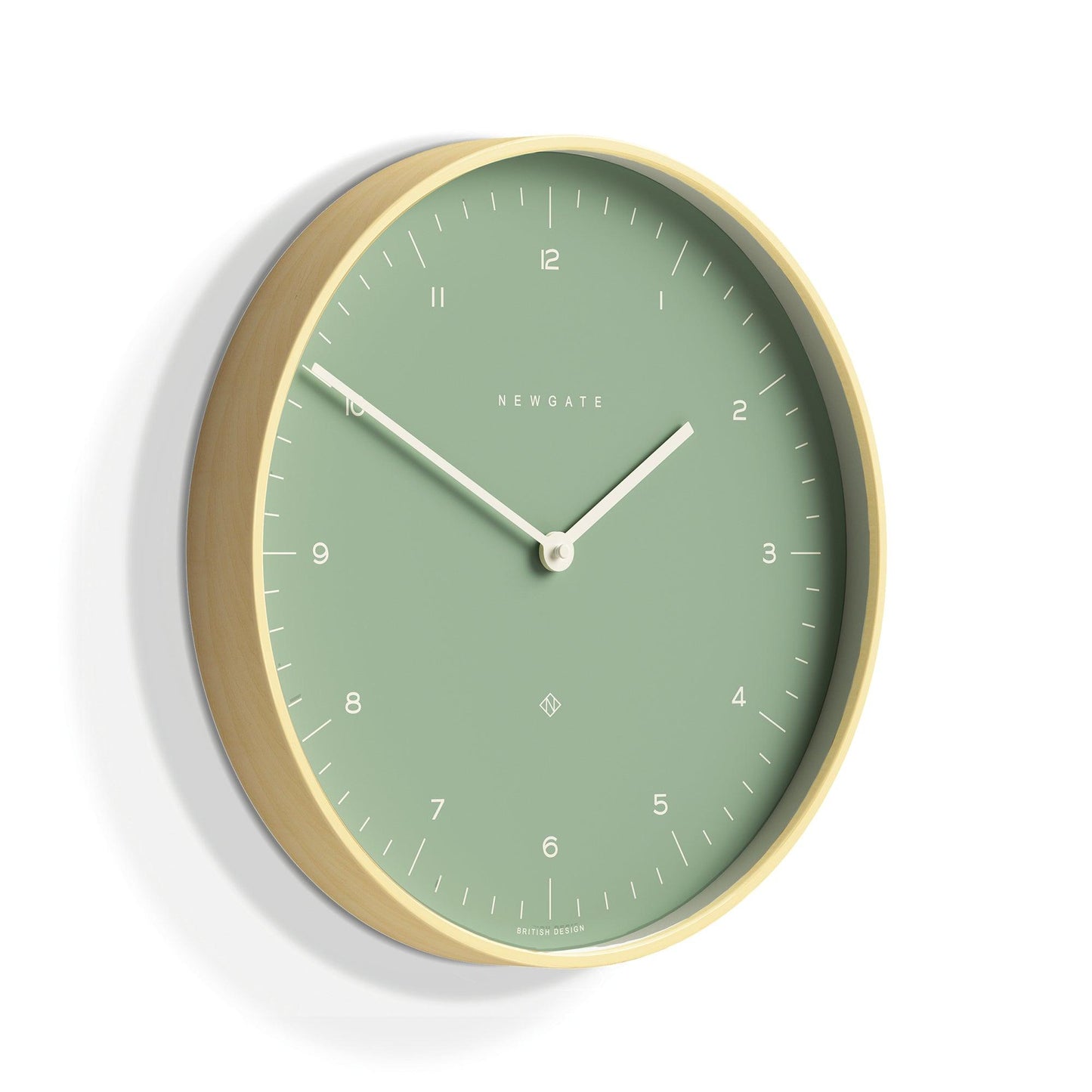 Newgate Mr Clarke Clock Pale Wood Bubble Green Dial 133-Newgate-Mood