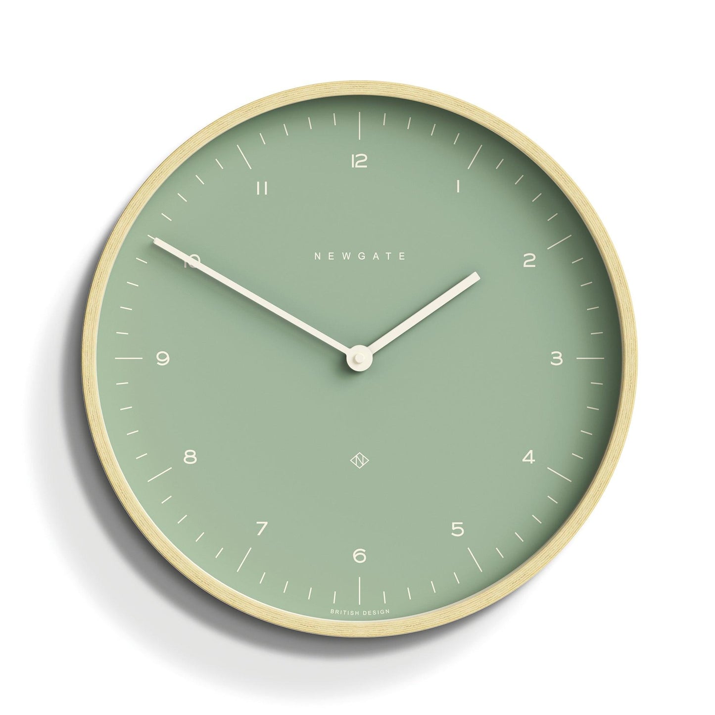 Newgate Mr Clarke Clock Pale Wood Bubble Green Dial 133-Newgate-Mood