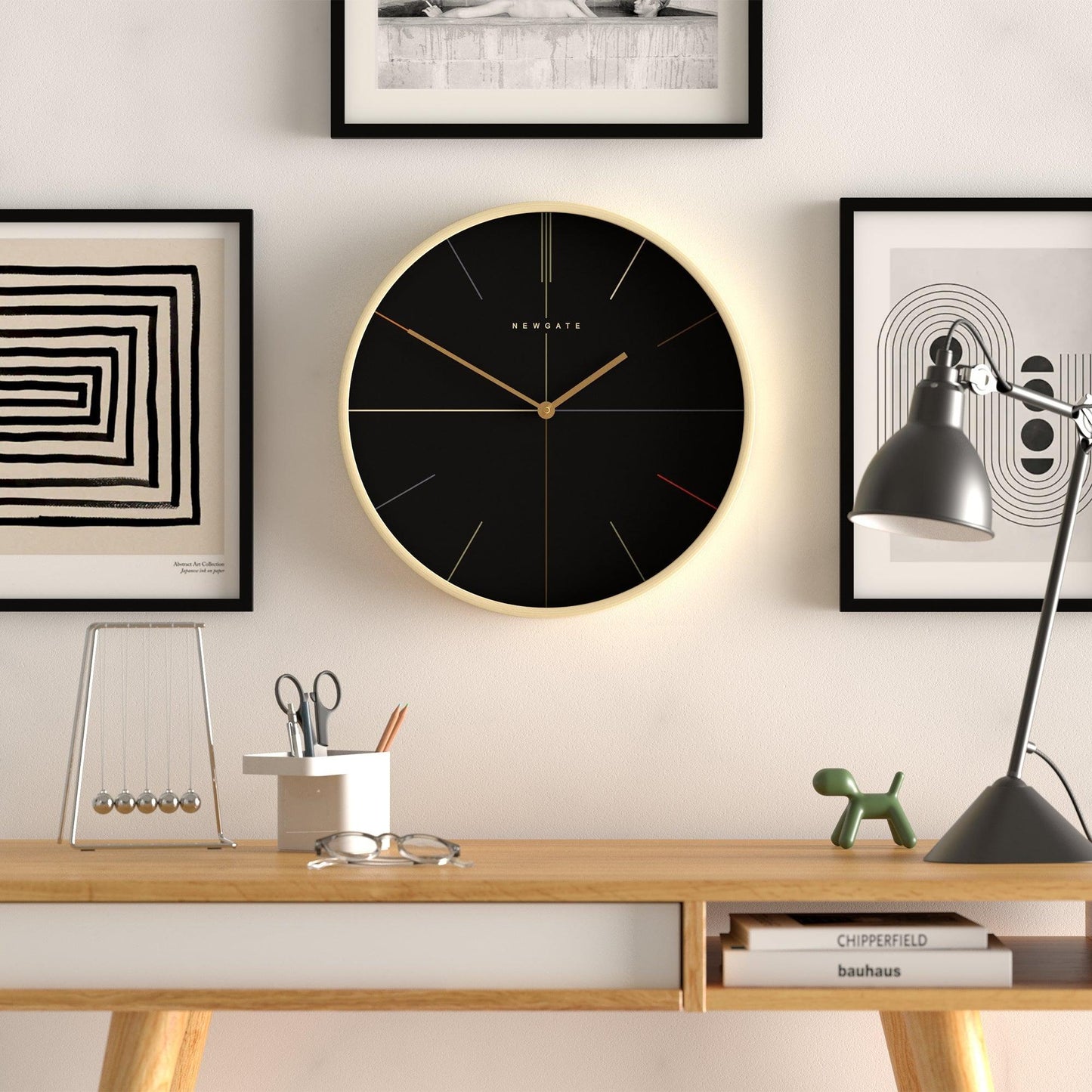 Newgate Mr Clarke Clock Pale Wood Reverse Hockey Dial-Newgate-Mood