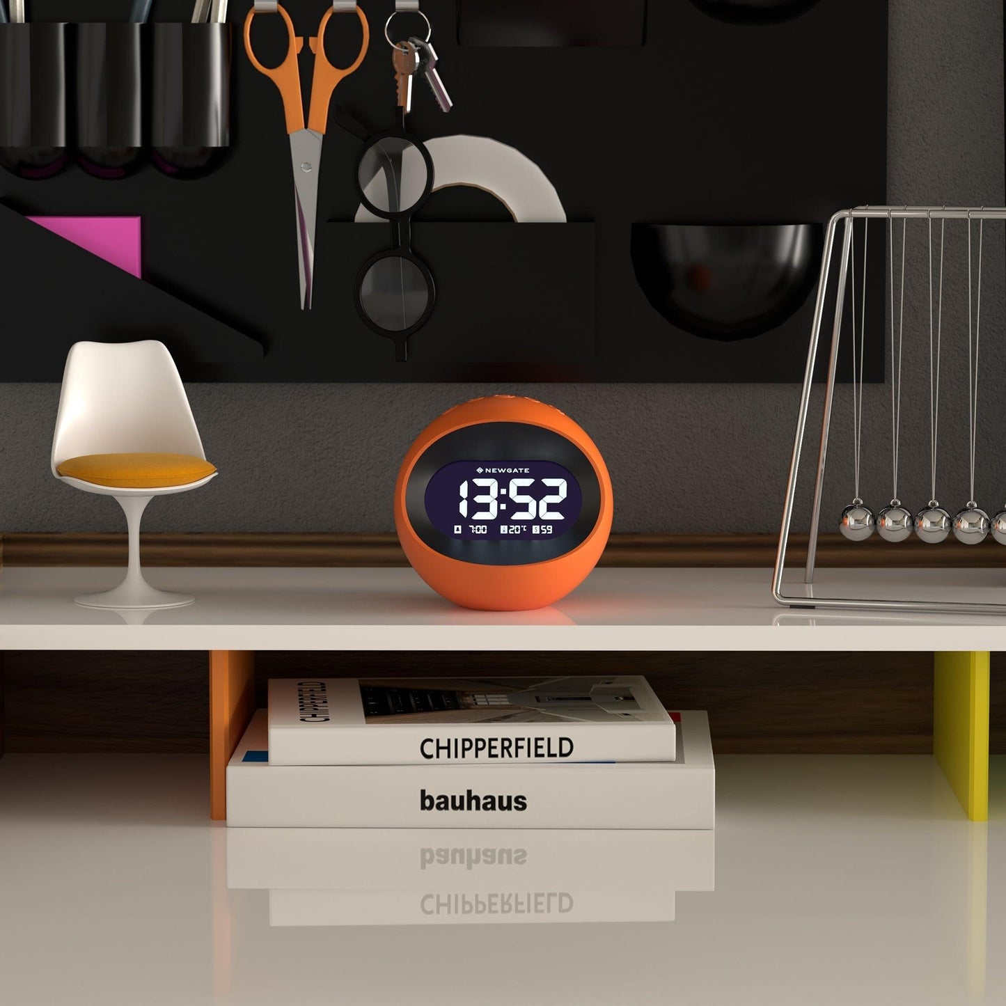Newgate Centre Of The Earth Lcd Alarm Clock Pumpkin Orange*-Newgate-Mood