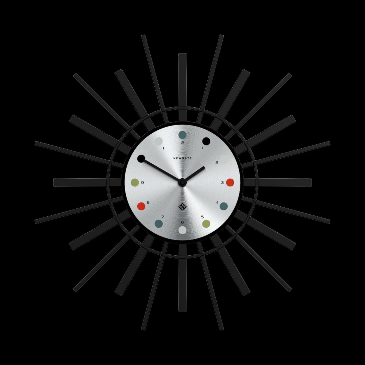 Newgate Stingray Wall Clock Black - Silver Dial*-Newgate-Mood