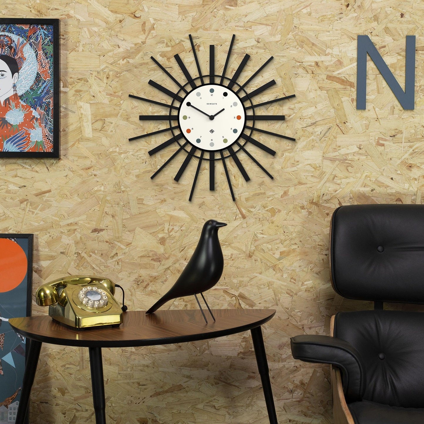 Newgate Stingray Wall Clock Black - White Dial*-Newgate-Mood