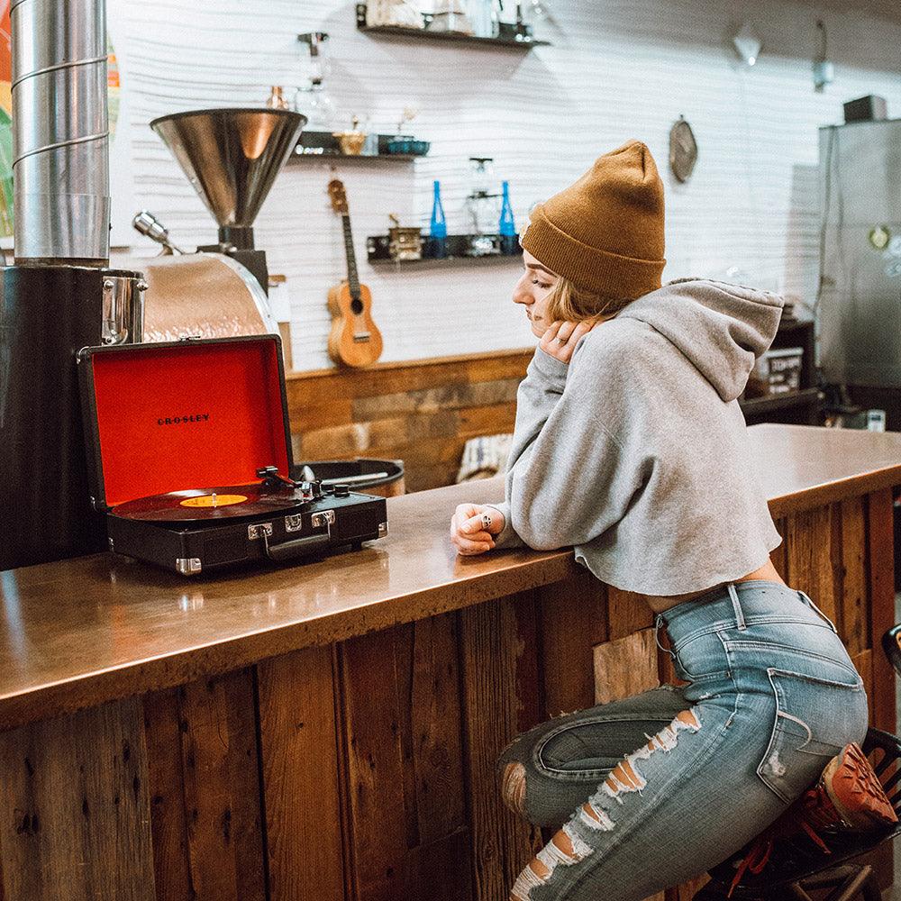 Crosley Cruiser Black - Bluetooth Portable Turntable-Crosley-Mood