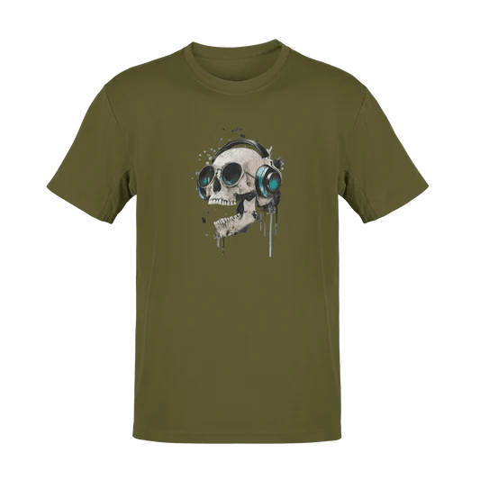 Mood / Skull with headphones - Unisex (T-Shirt)-Mood-Mood