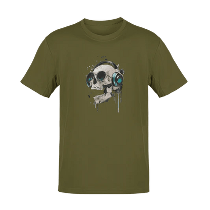 Mood / Skull with headphones - Unisex (T-Shirt)-Mood-Mood