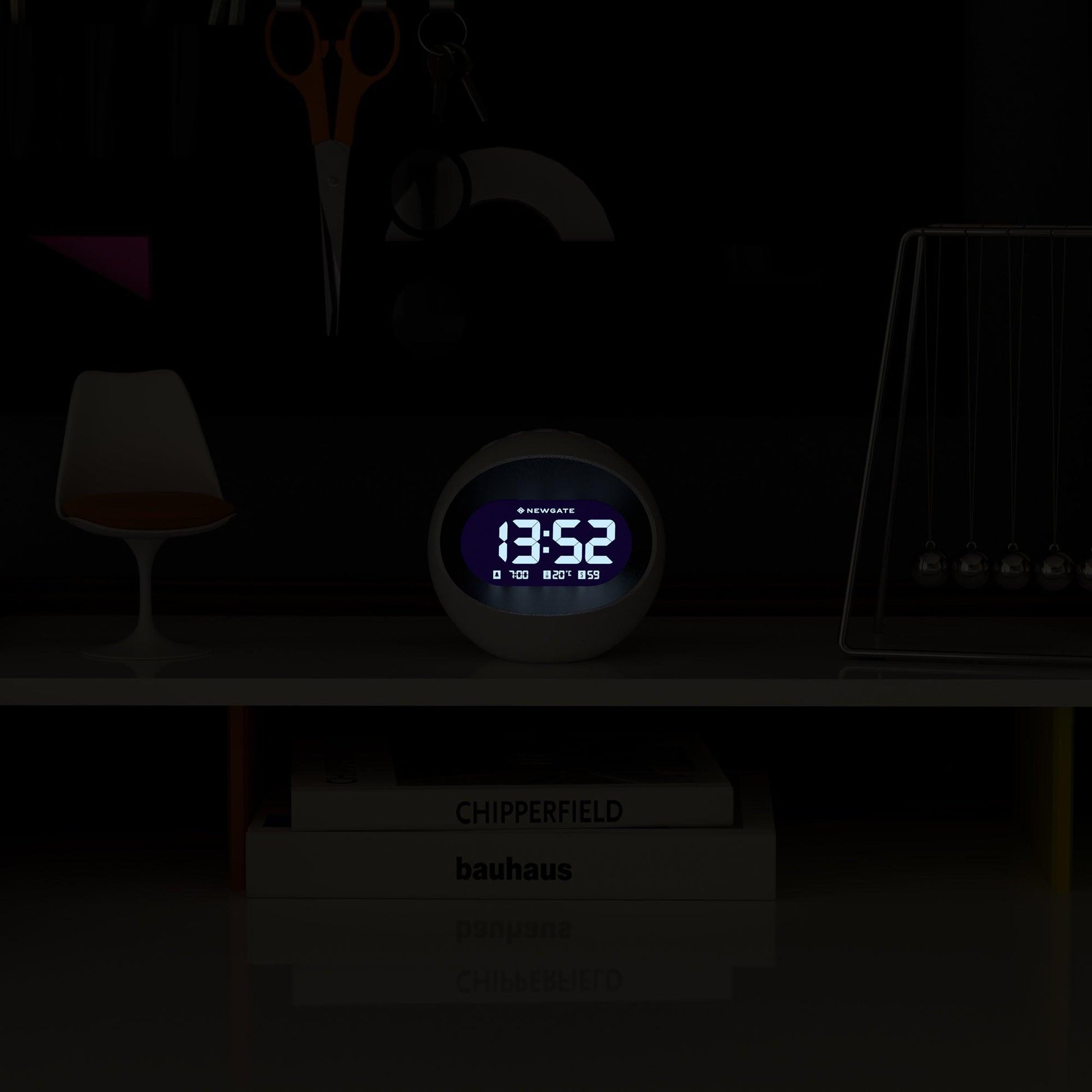 Newgate Centre Of The Earth Lcd Alarm Clock White*-Newgate-Mood
