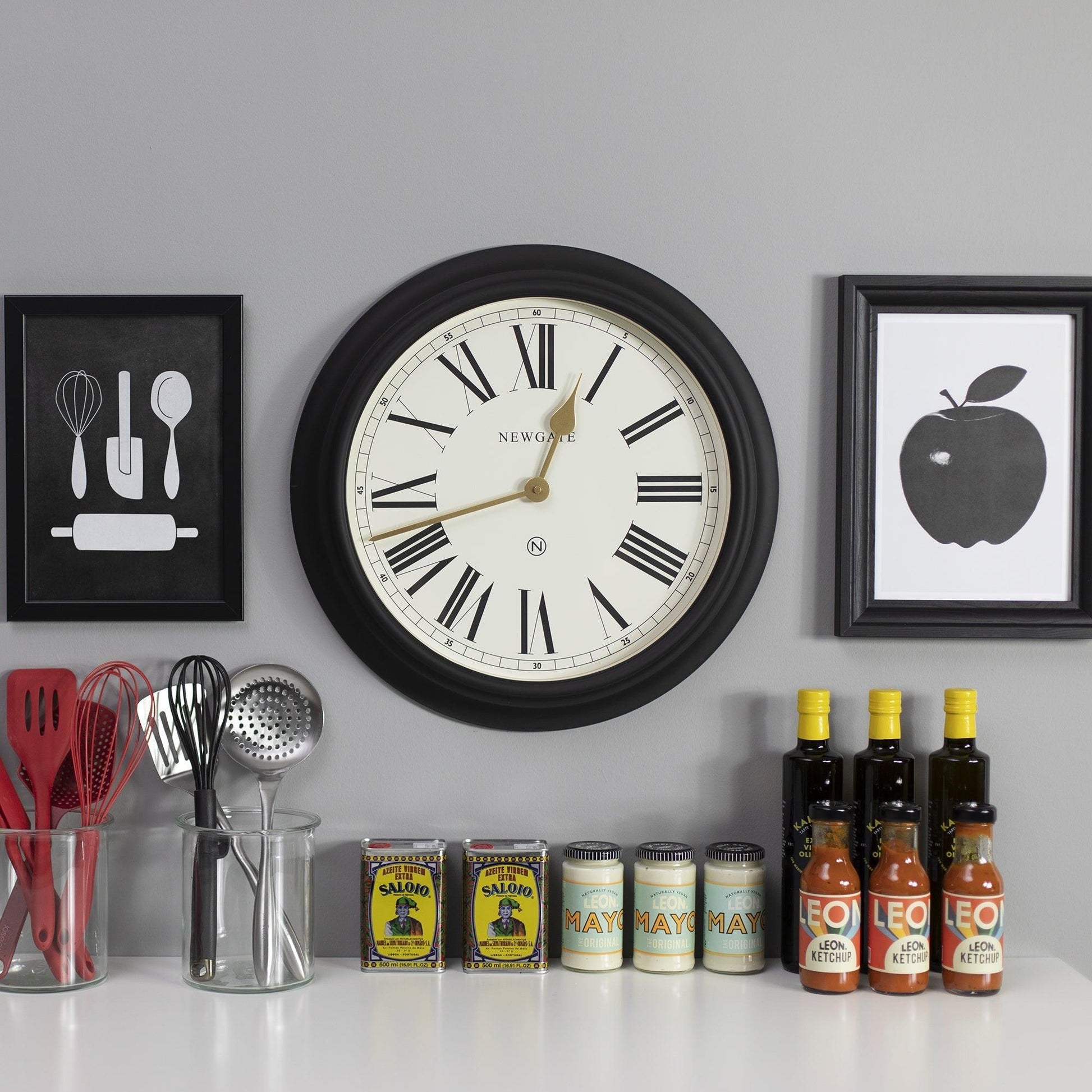 Newgate Chocolate Shop Wall Clock Silicone Cave Black & Cream-Newgate-Mood