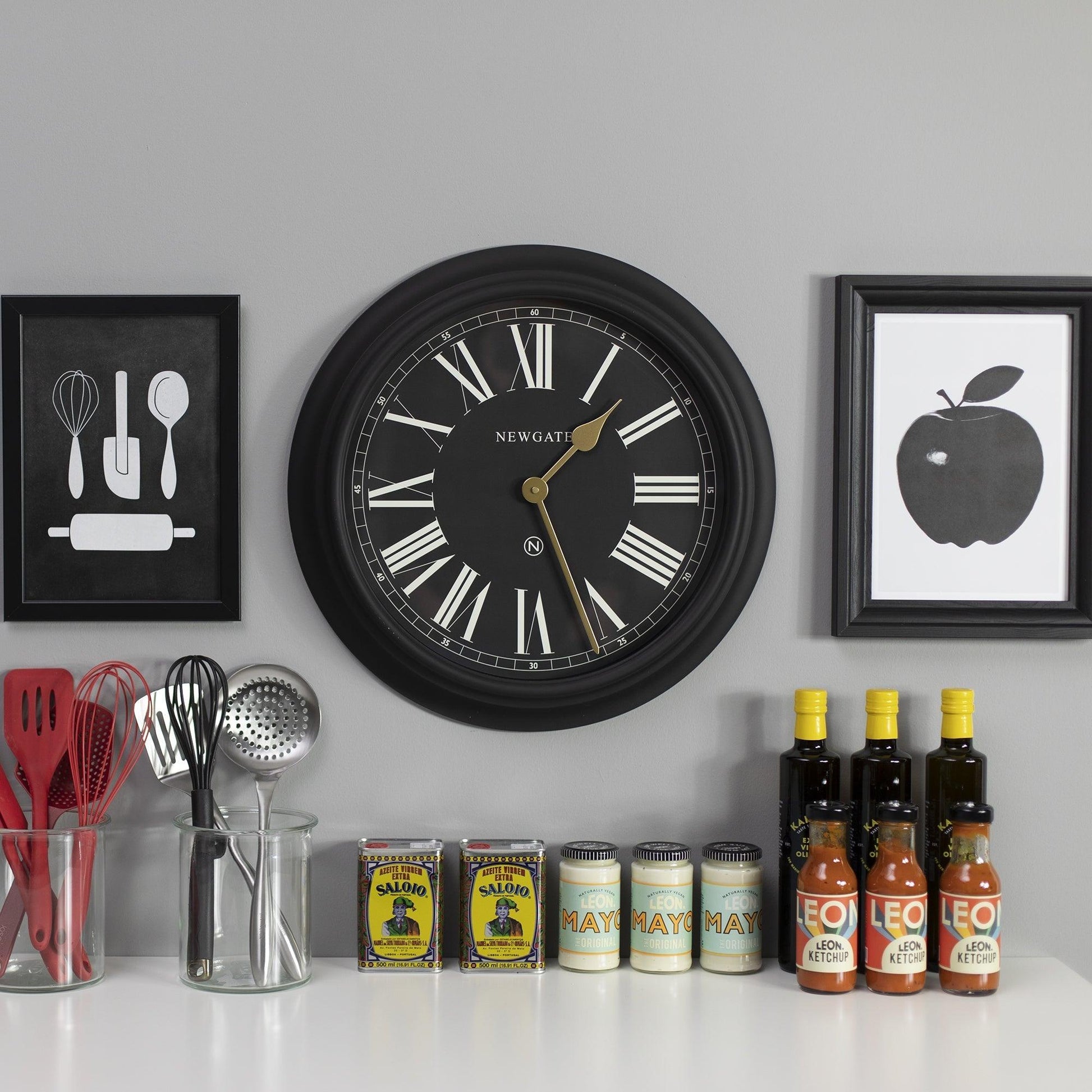 Newgate Chocolate Shop Wall Clock Silicone Cave Black-Newgate-Mood