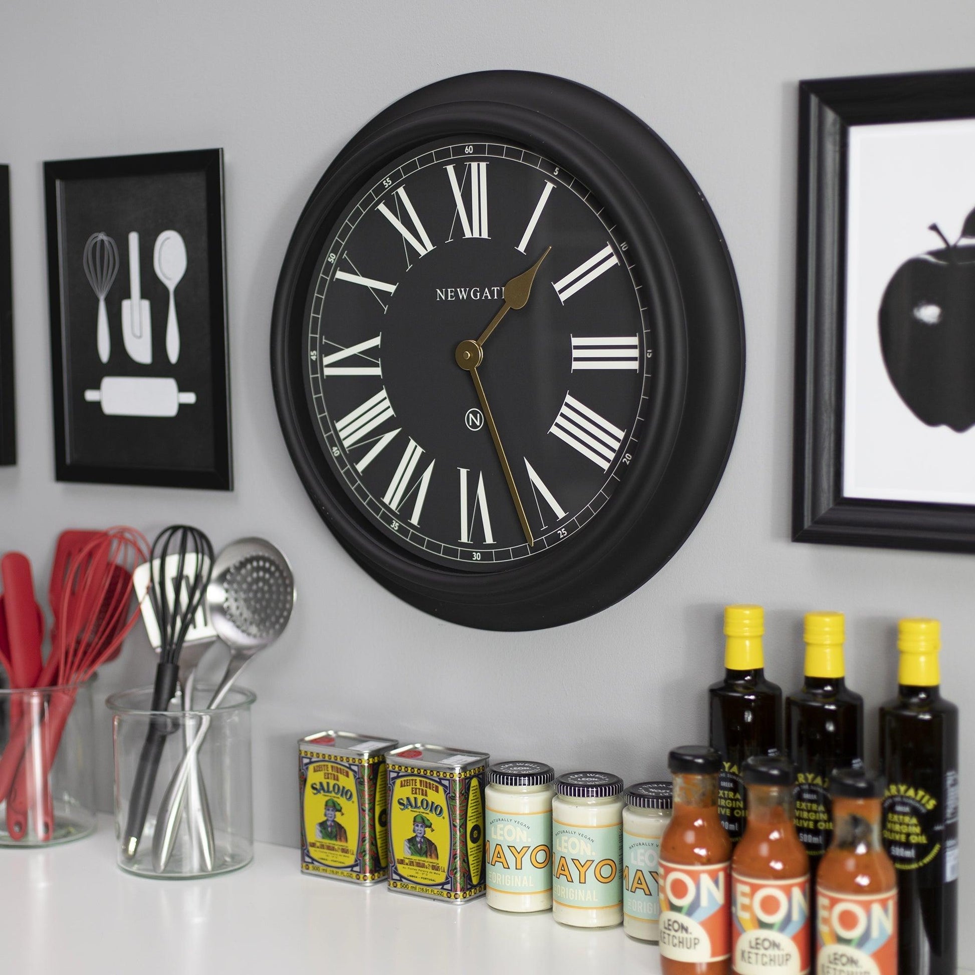 Newgate Chocolate Shop Wall Clock Silicone Cave Black-Newgate-Mood