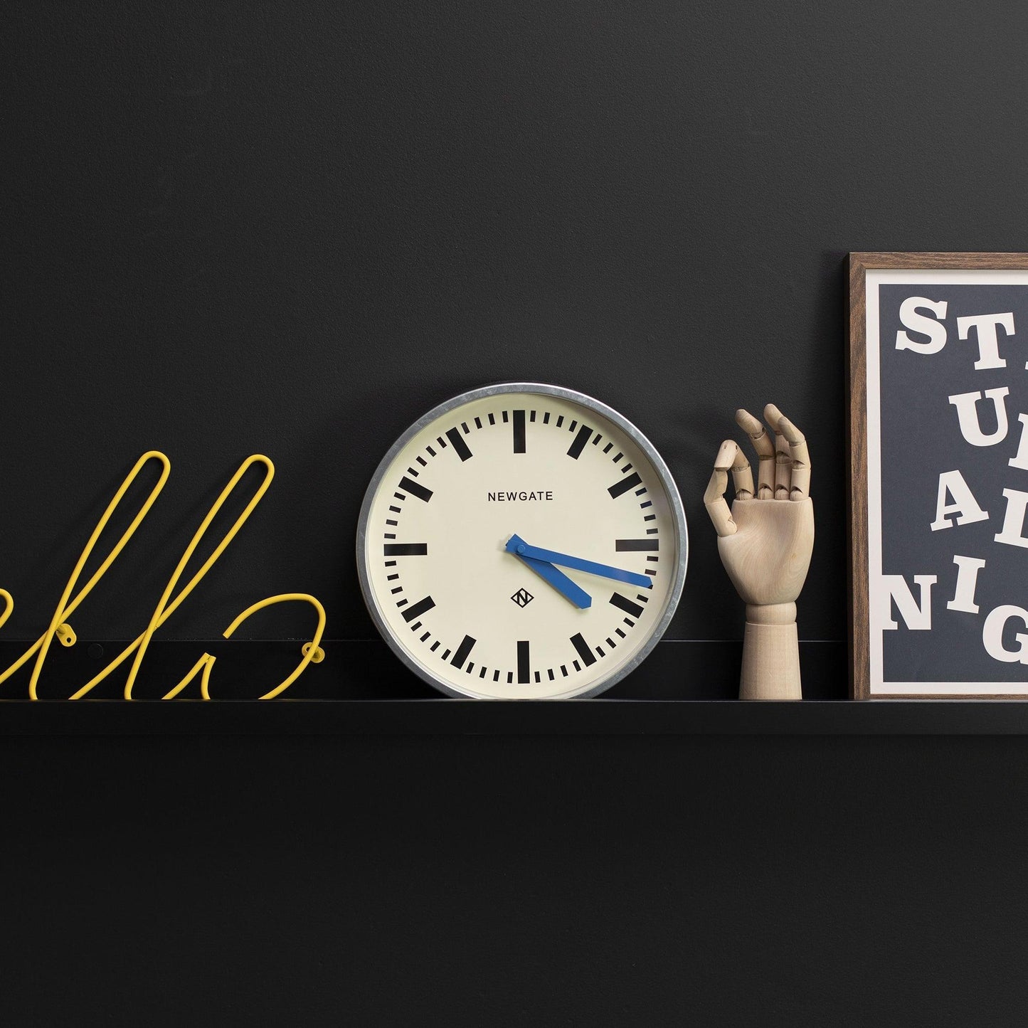 Newgate Luggage Wall Clock Galvanised Blue Hands-Newgate-Mood