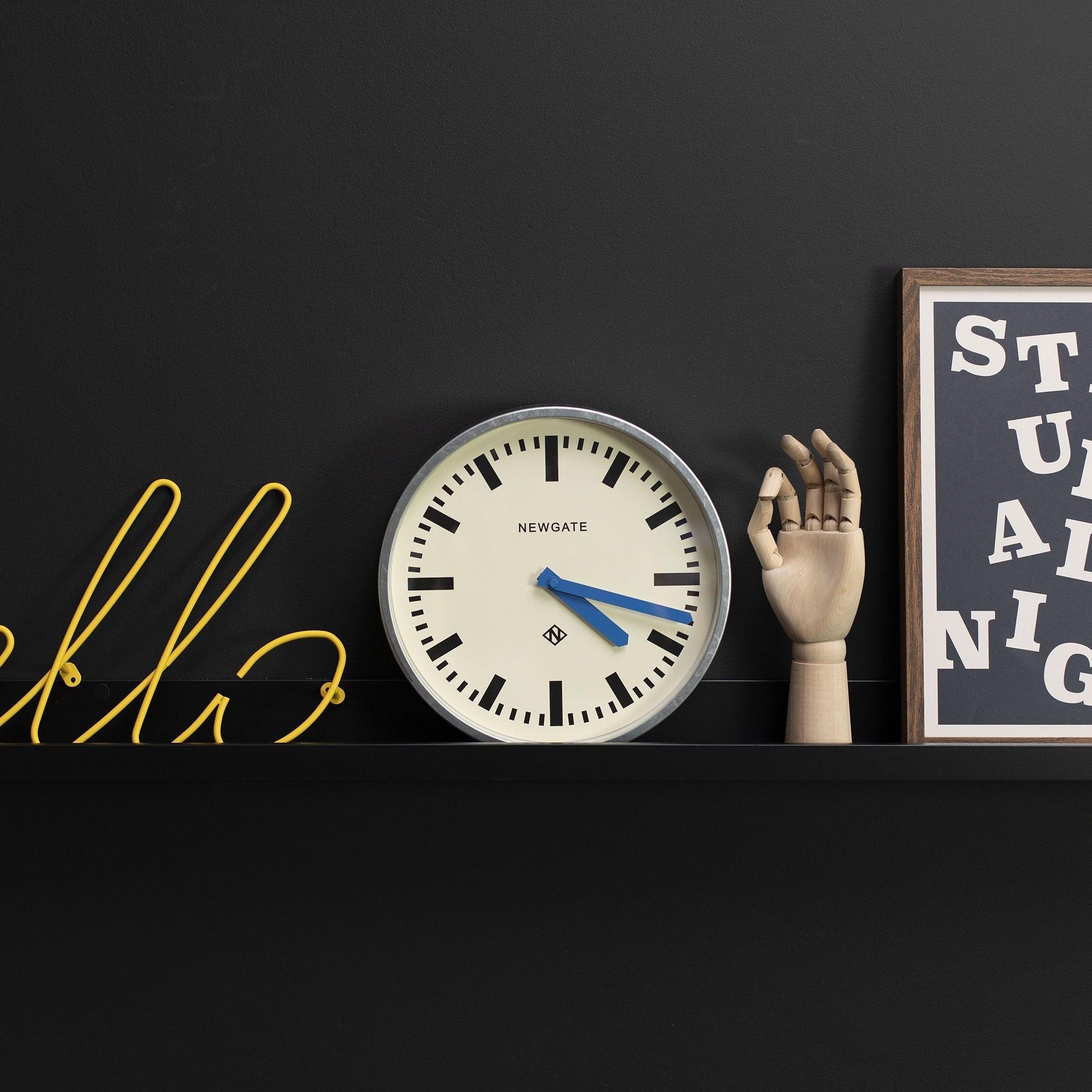 Newgate Luggage Wall Clock Galvanised Blue Hands-Newgate-Mood