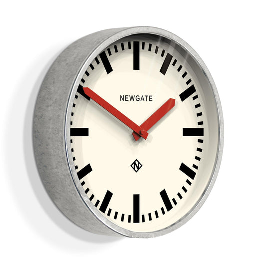 Newgate Luggage Wall Clock Galvanised Red Hands-Newgate-Mood