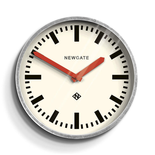 Newgate Luggage Wall Clock Galvanised Red Hands-Newgate-Mood