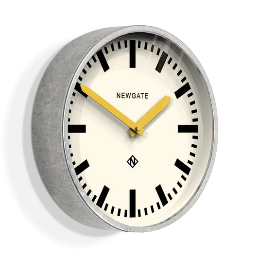 Newgate Luggage Wall Clock Galvanised Yellow Hands-Newgate-Mood