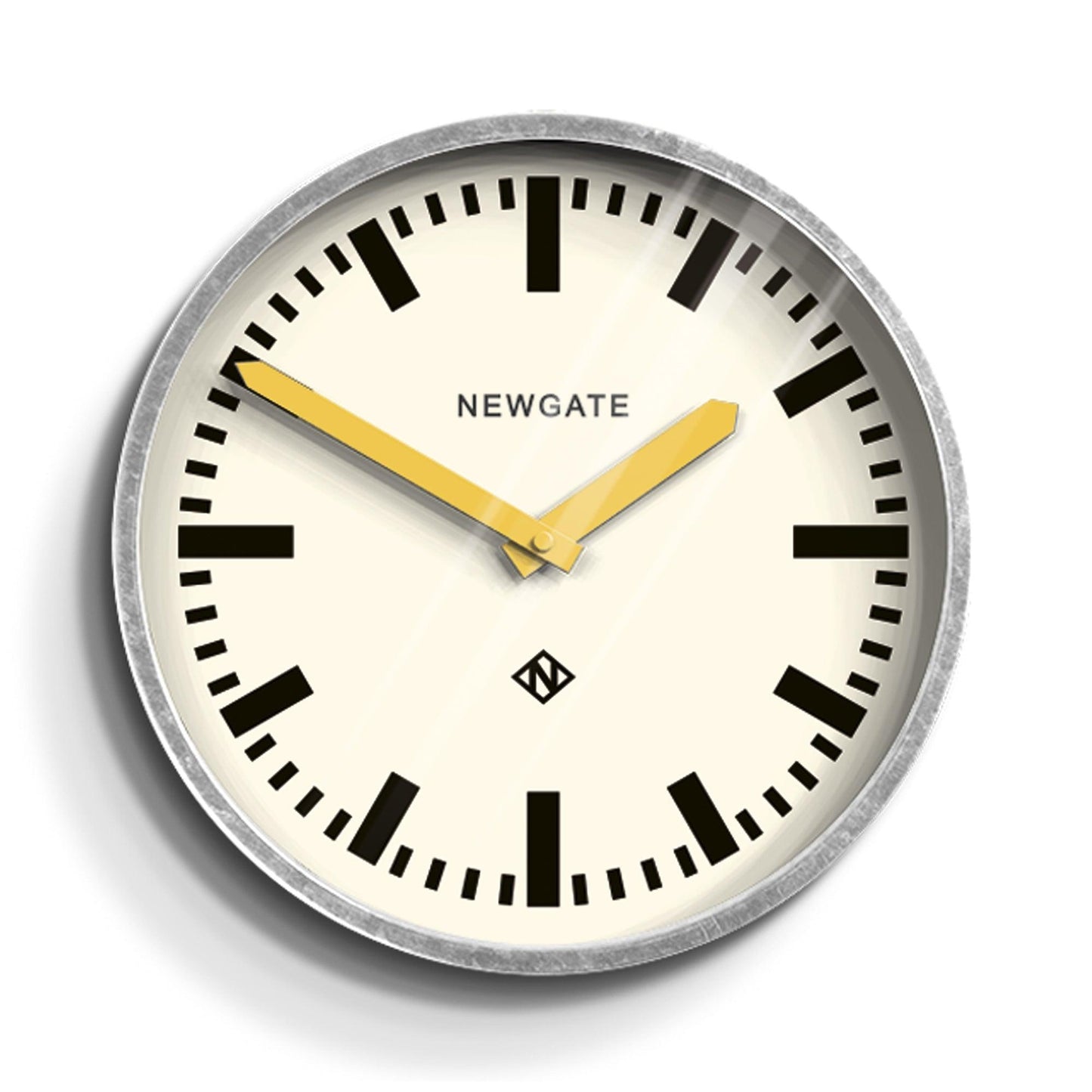 Newgate Luggage Wall Clock Galvanised Yellow Hands-Newgate-Mood