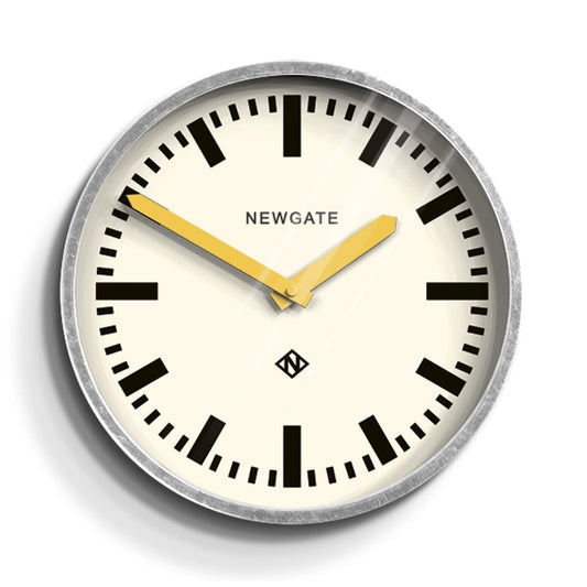 Newgate Luggage Wall Clock Galvanised Yellow Hands-Newgate-Mood