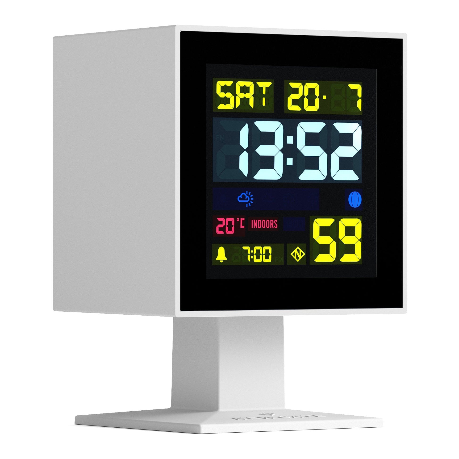 Newgate Monolith Lcd Alarm Clock White-Newgate-Mood