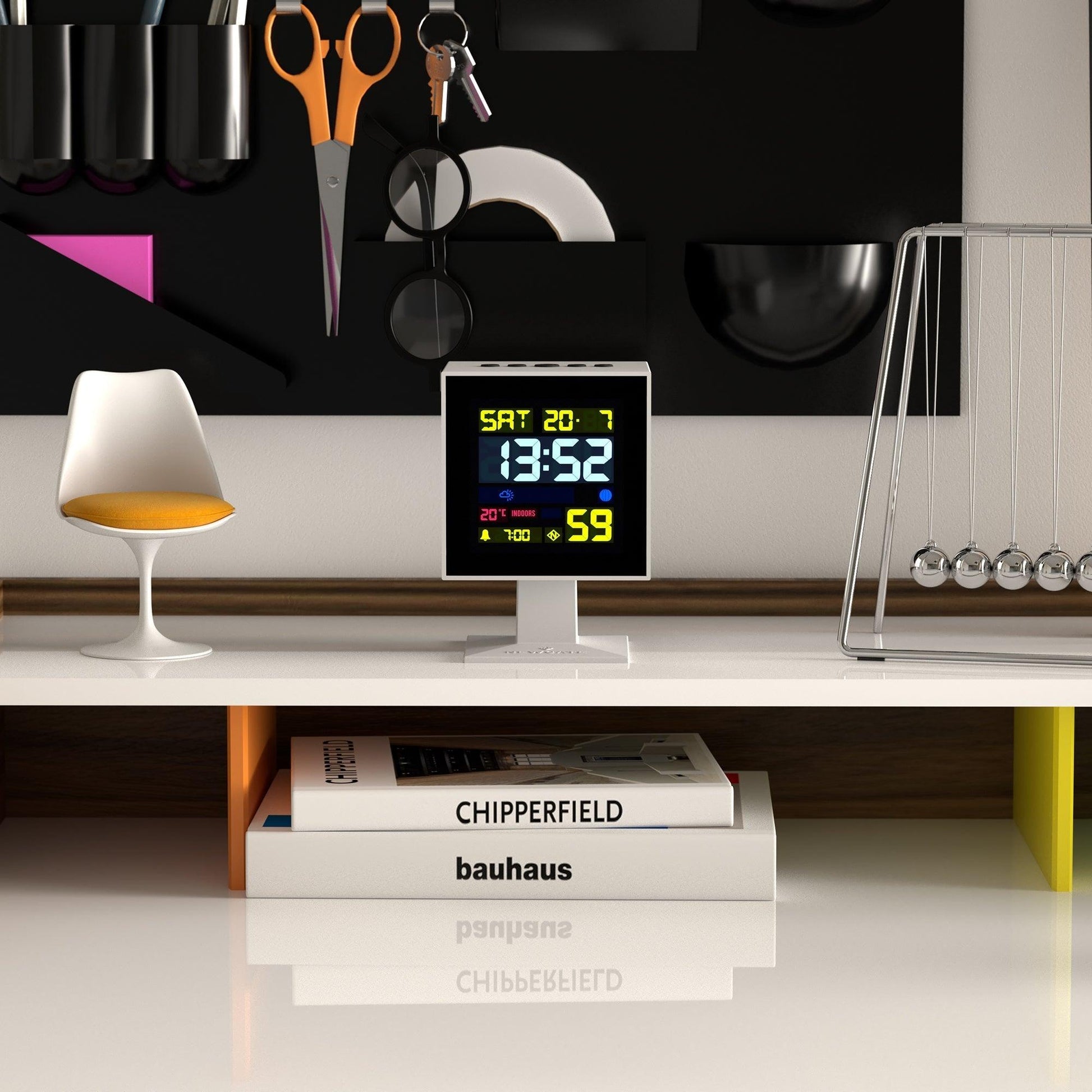 Newgate Monolith Lcd Alarm Clock White*-Newgate-Mood