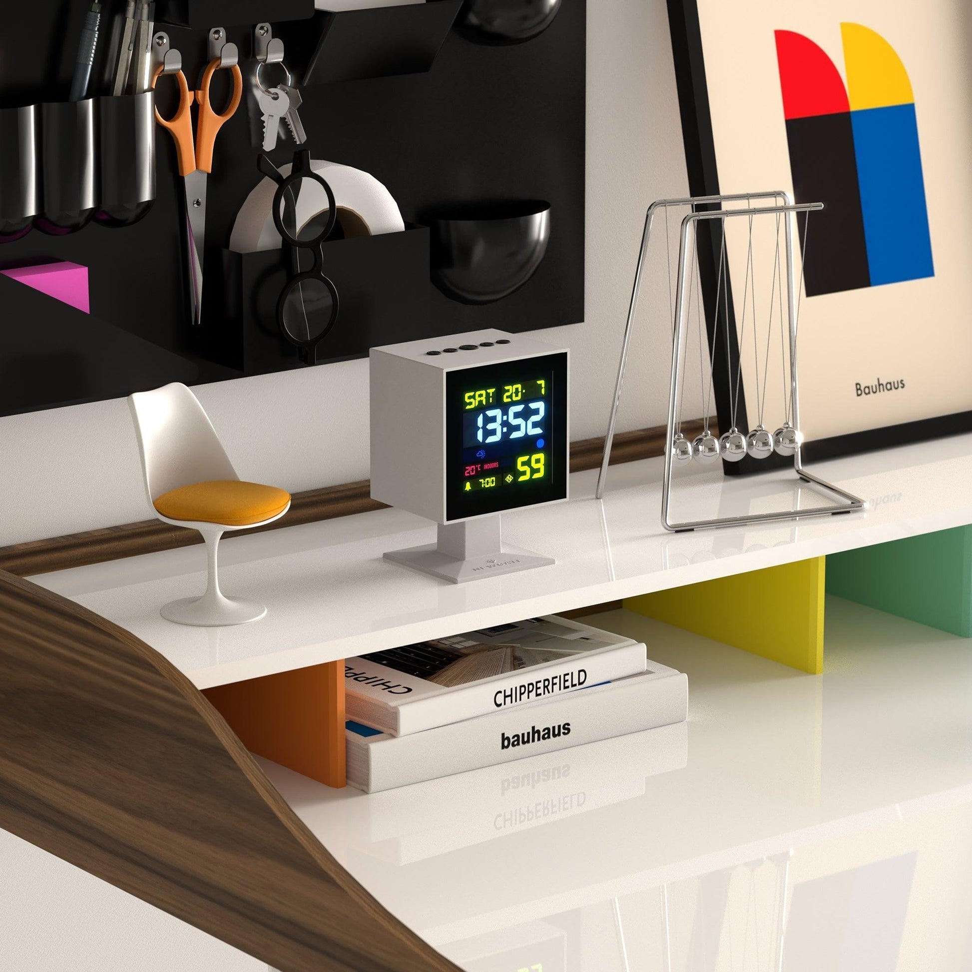 Newgate Monolith Lcd Alarm Clock White*-Newgate-Mood