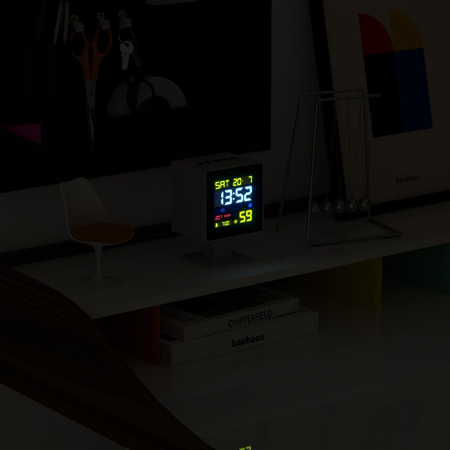 Newgate Monolith Lcd Alarm Clock White*-Newgate-Mood