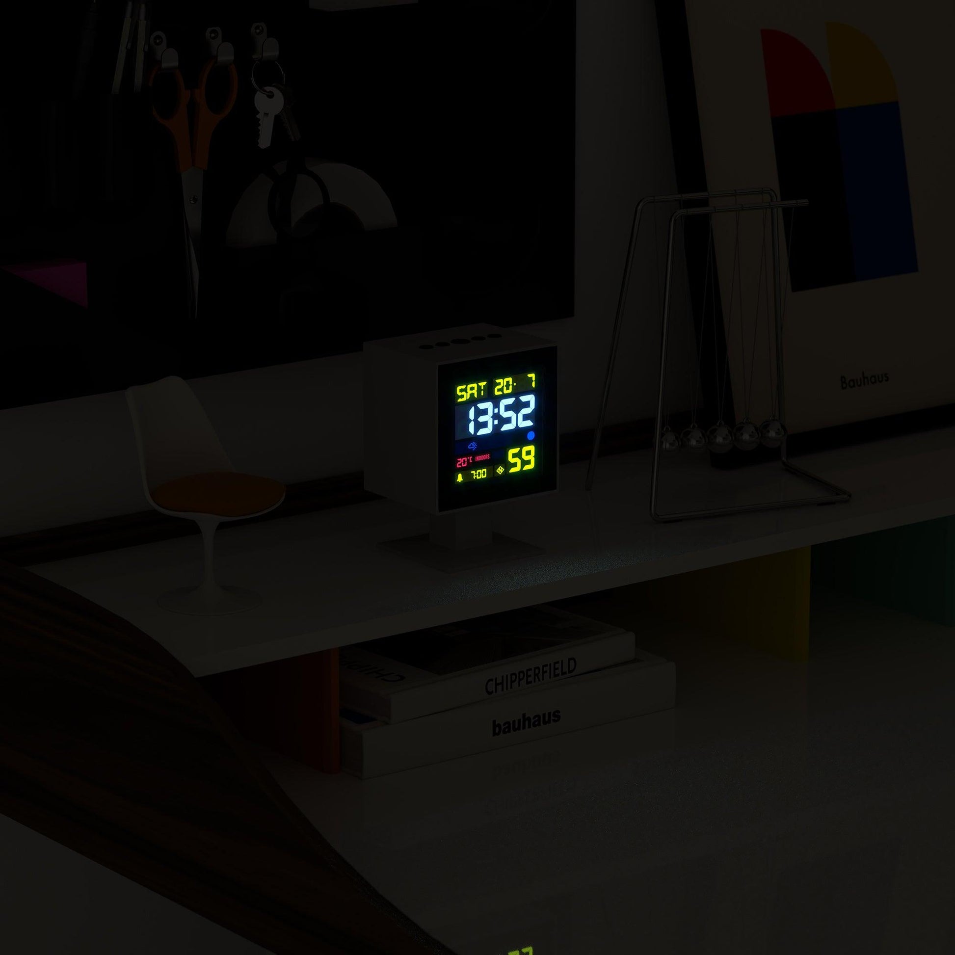 Newgate Monolith Lcd Alarm Clock White*-Newgate-Mood