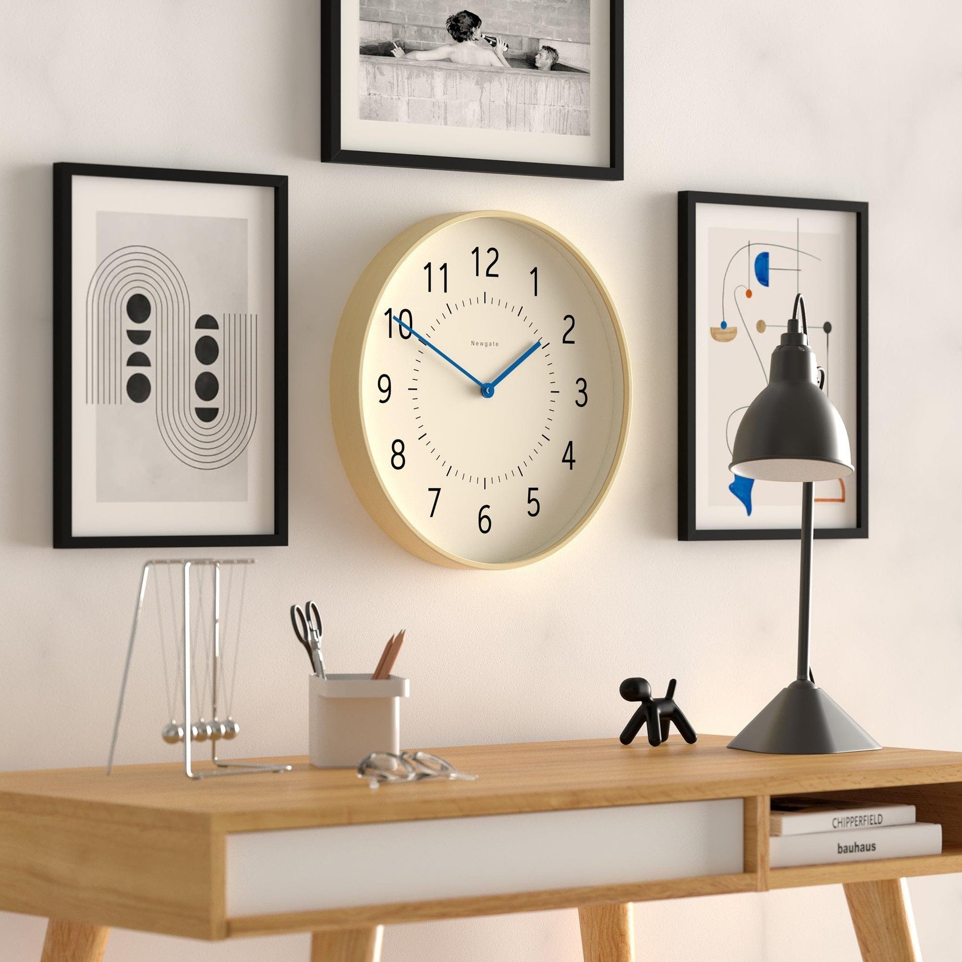 Newgate Monopoly Plywood Wall Clock With Blue Hands-Newgate-Mood