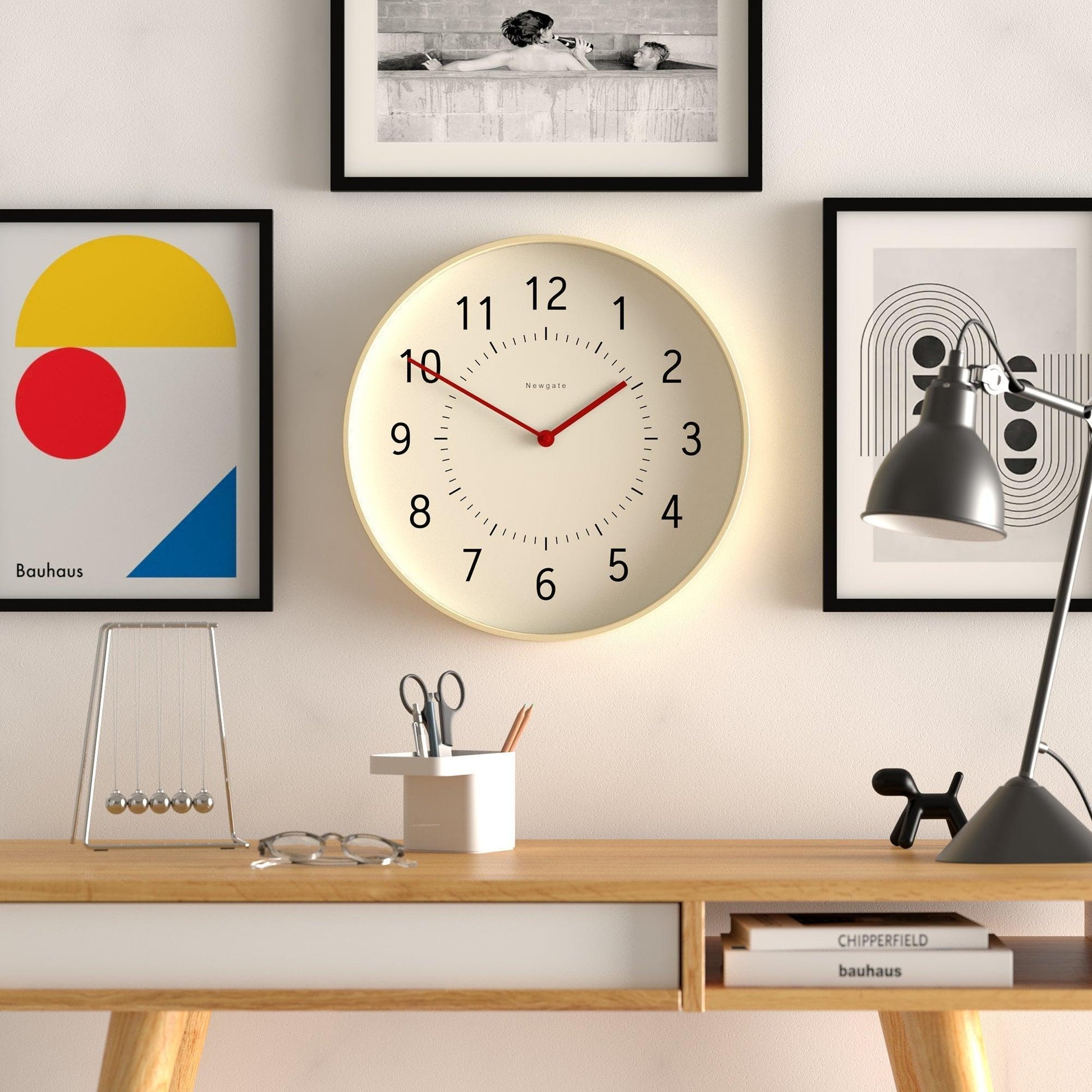 Newgate Monopoly Plywood Wall Clock With Red Hands-Newgate-Mood