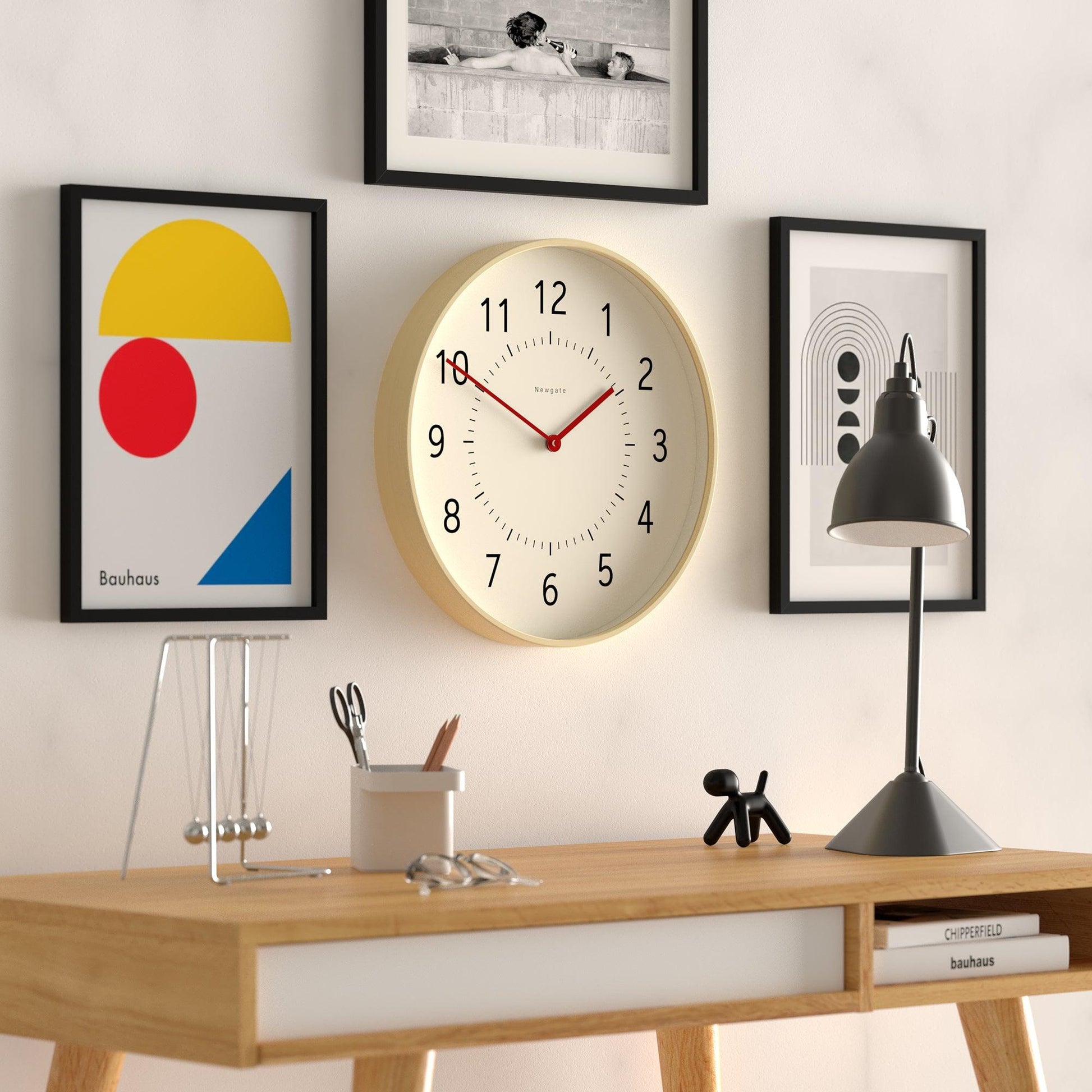 Newgate Monopoly Plywood Wall Clock With Red Hands-Newgate-Mood