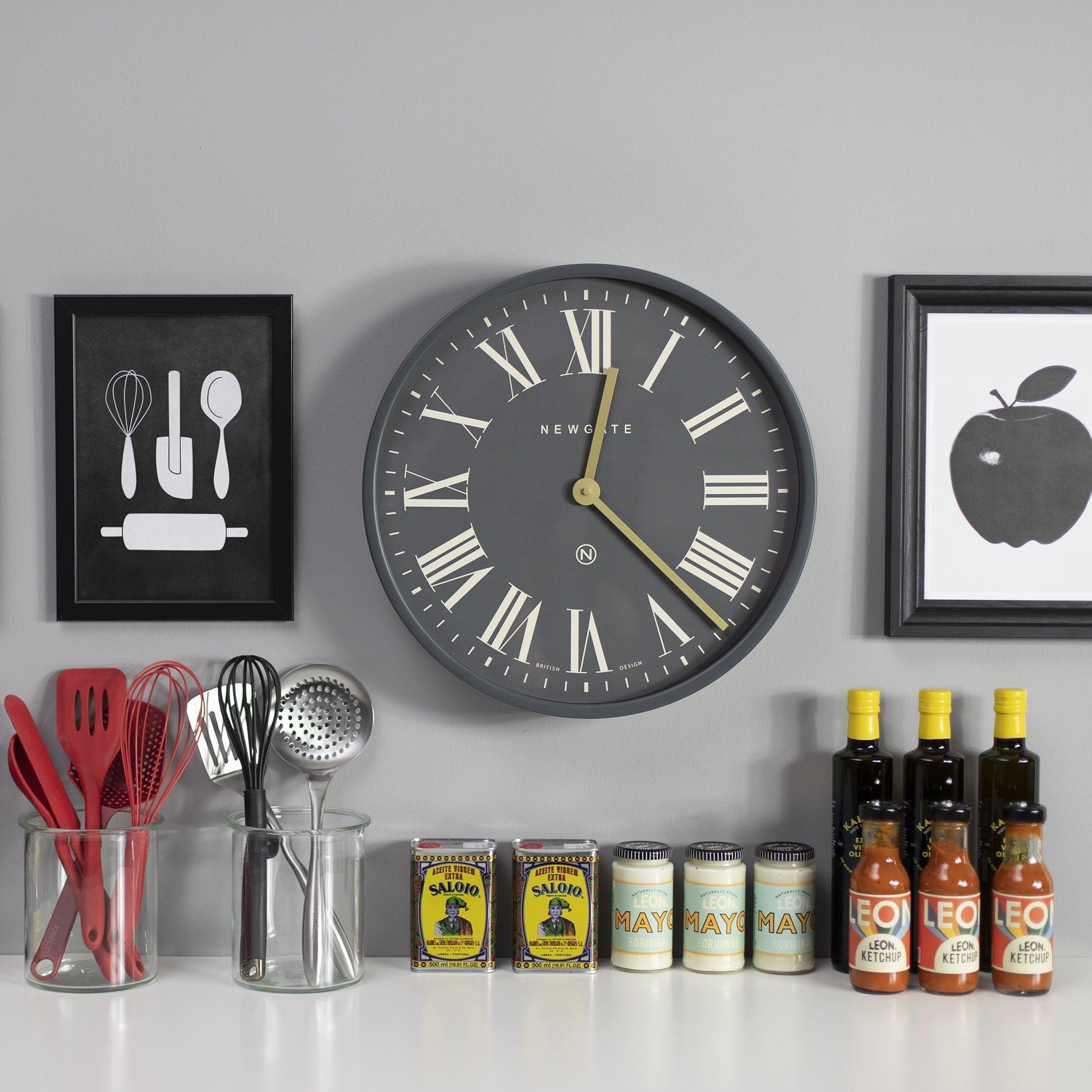 Newgate Mr Butler Wall Clock Moonstone Grey Reverse Dial-Newgate-Mood