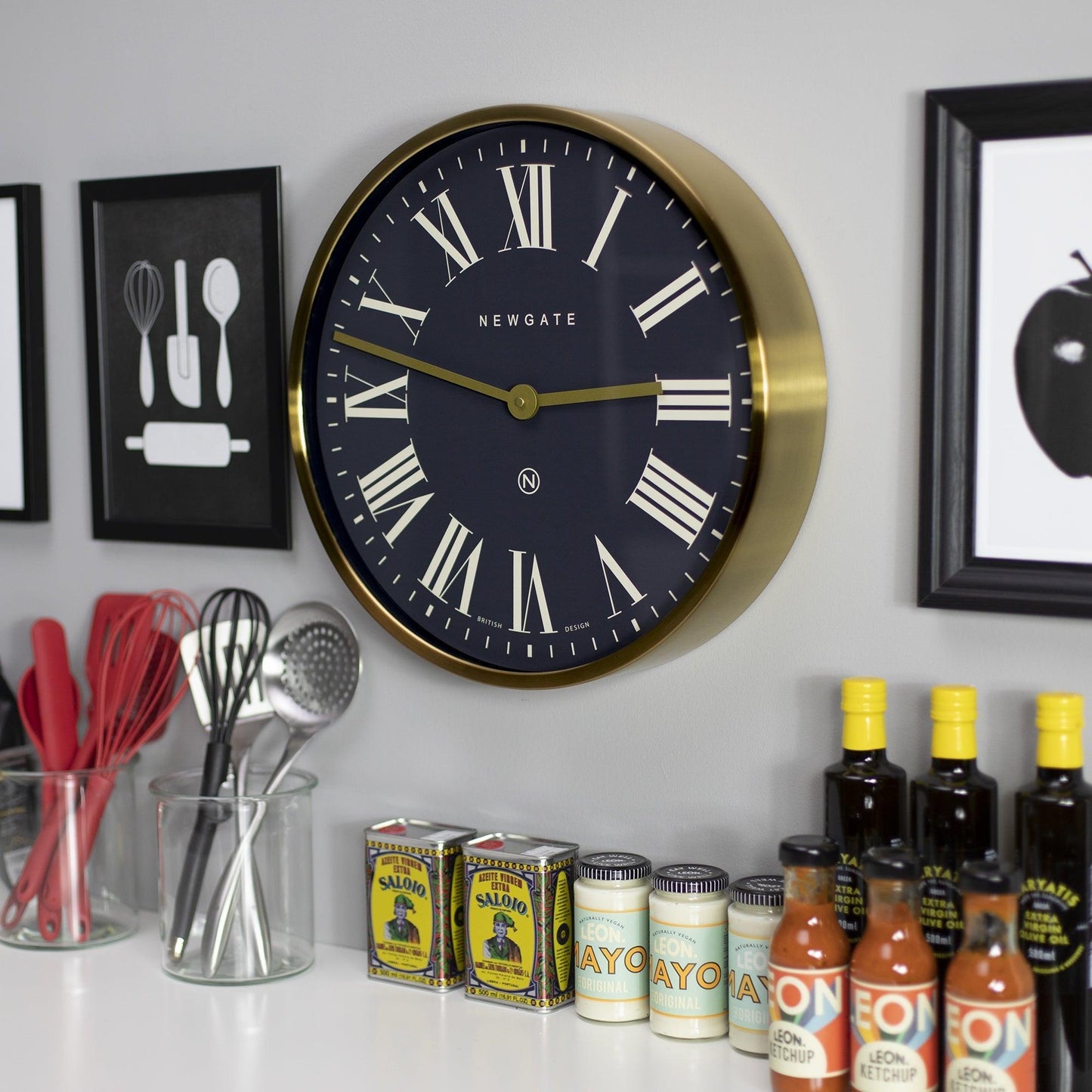 Newgate Mr Butler Wall Clock Radial Brass-Newgate-Mood