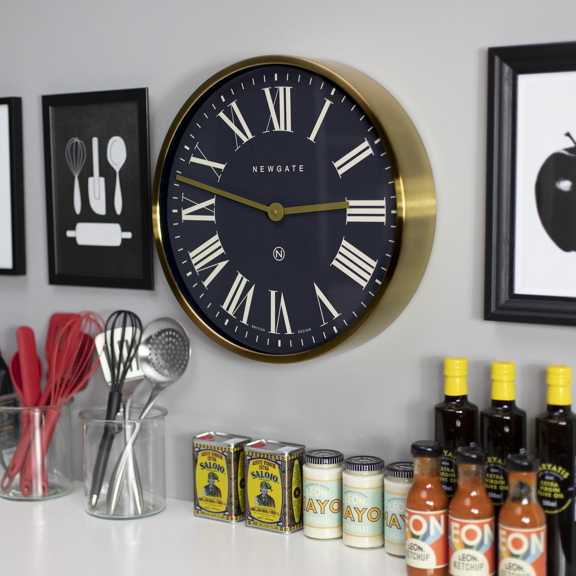 Newgate Mr Butler Wall Clock Radial Brass-Newgate-Mood