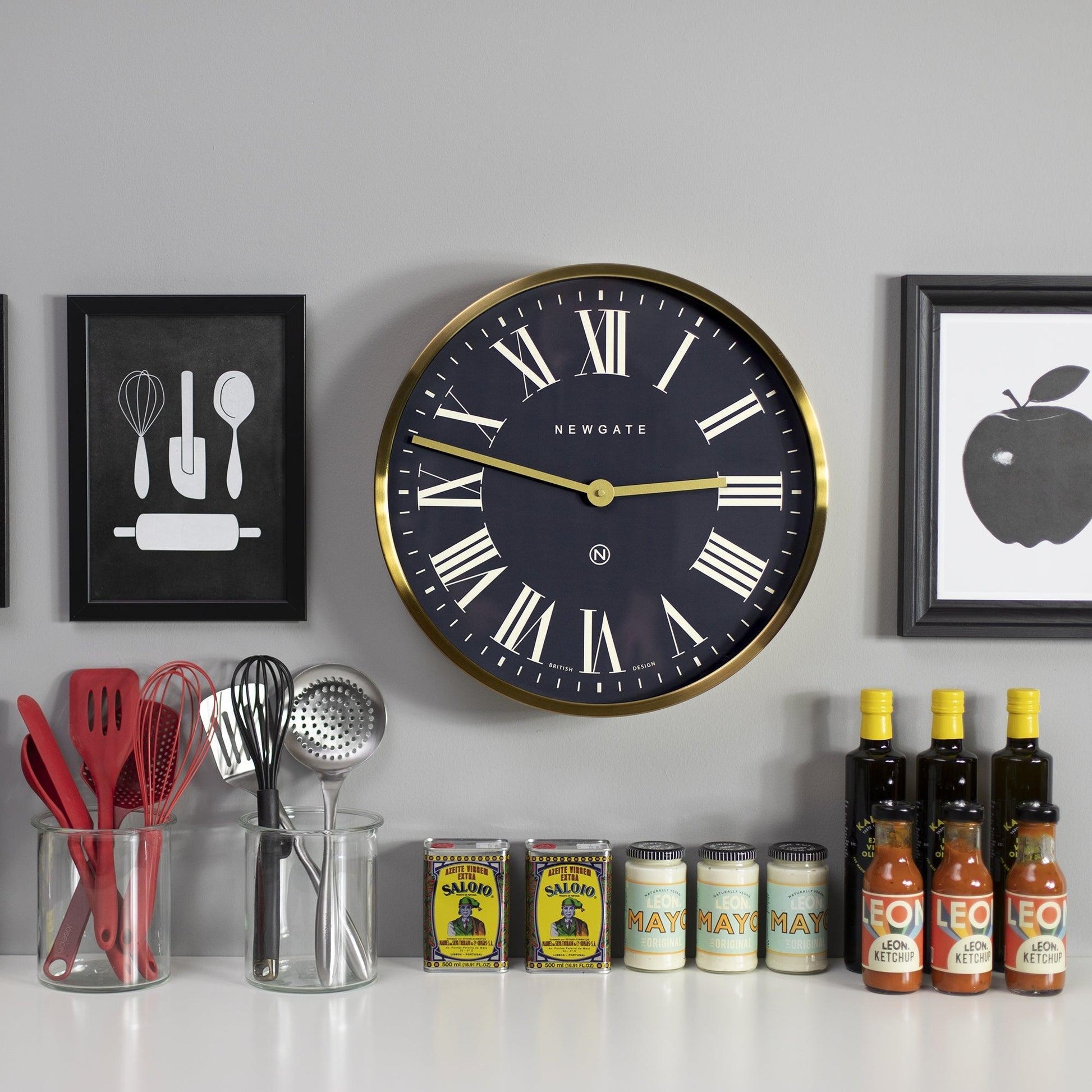Newgate Mr Butler Wall Clock Radial Brass-Newgate-Mood