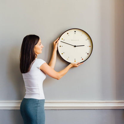 Newgate Mr Clarke Clock Dark Wood Dot Dial 40-Newgate-Mood