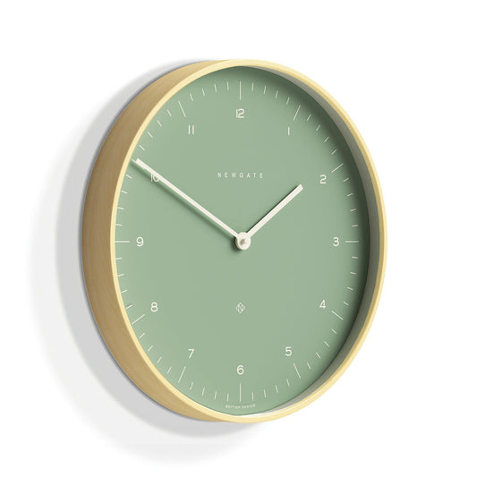 Newgate Mr Clarke Clock Pale Wood Bubble Green Dial 133-Newgate-Mood