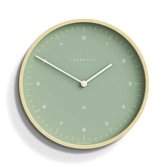 Newgate Mr Clarke Clock Pale Wood Bubble Green Dial 133-Newgate-Mood