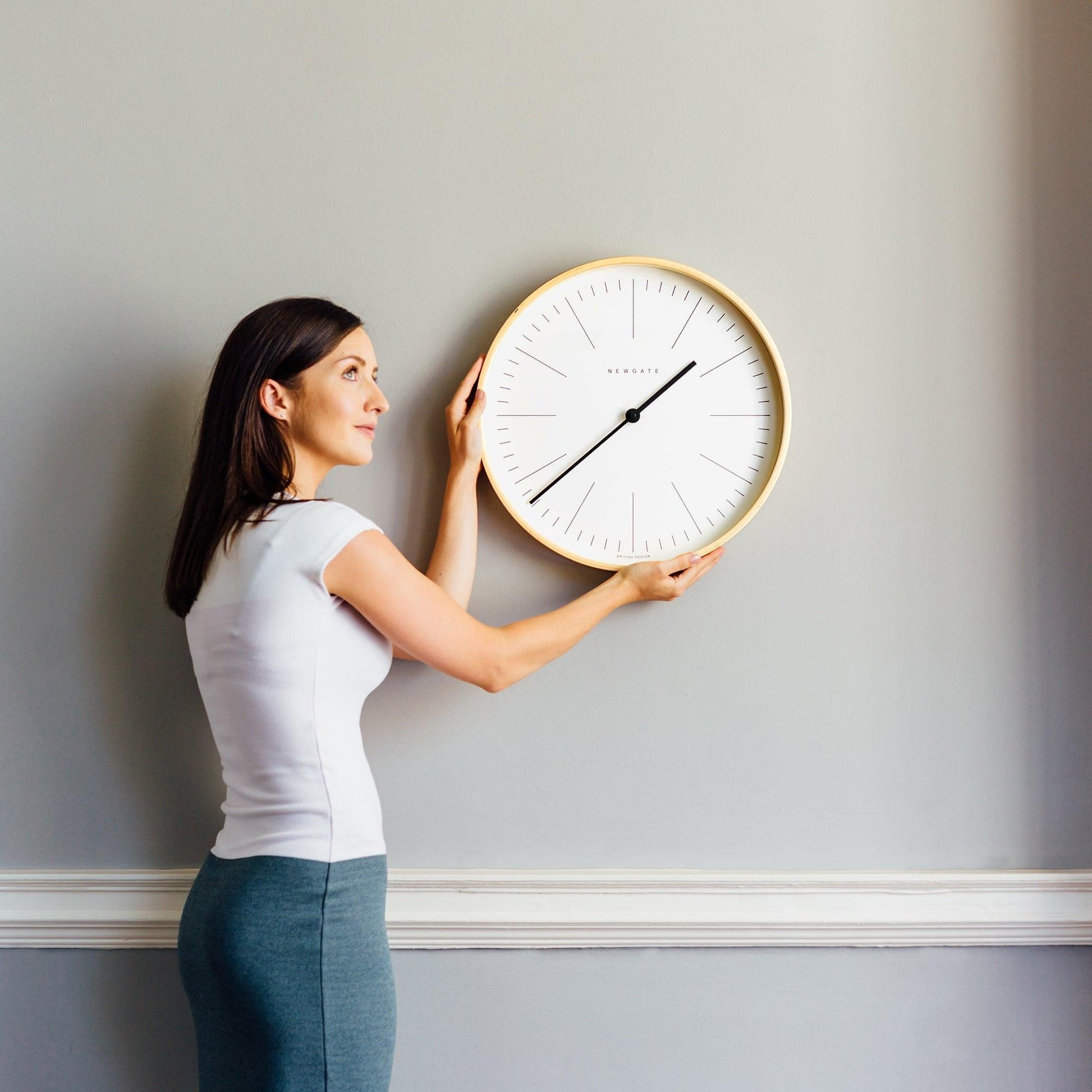 Newgate Mr Clarke Clock Pale Wood Marker Dial 40-Newgate-Mood