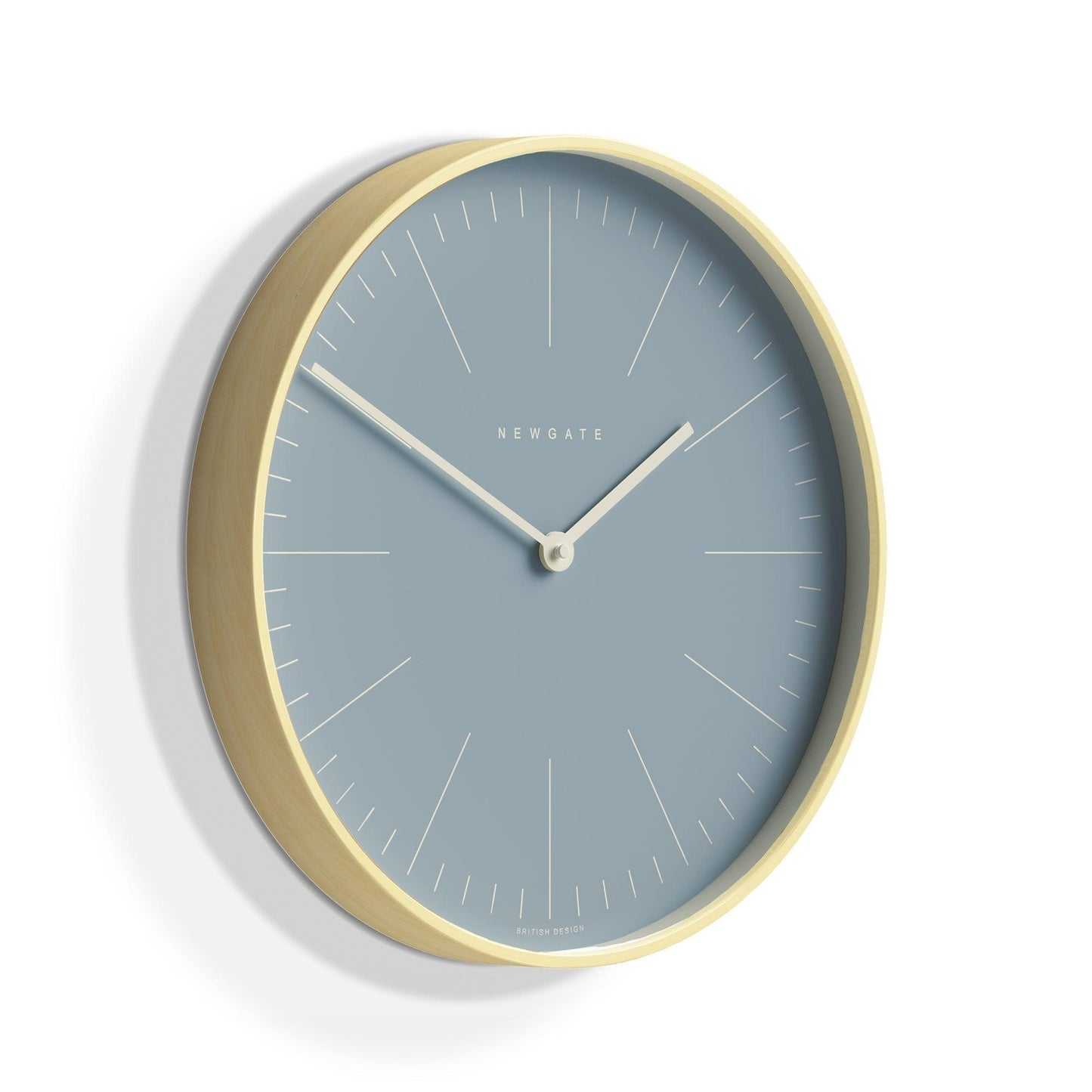 Newgate Mr Clarke Clock Pale Wood Pill Blue Dial 128-Newgate-Mood