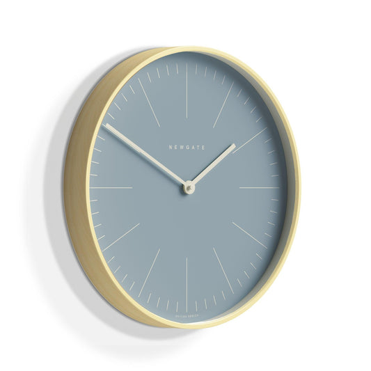 Newgate Mr Clarke Clock Pale Wood Pill Blue Dial 128-Newgate-Mood