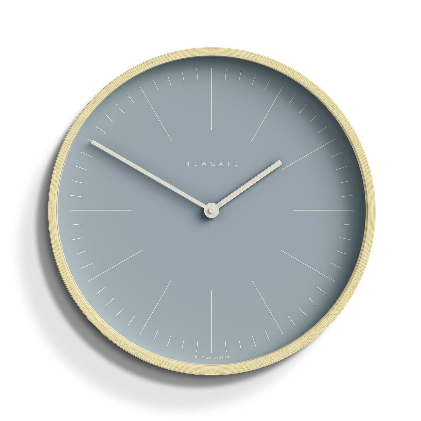 Newgate Mr Clarke Clock Pale Wood Pill Blue Dial 128-Newgate-Mood