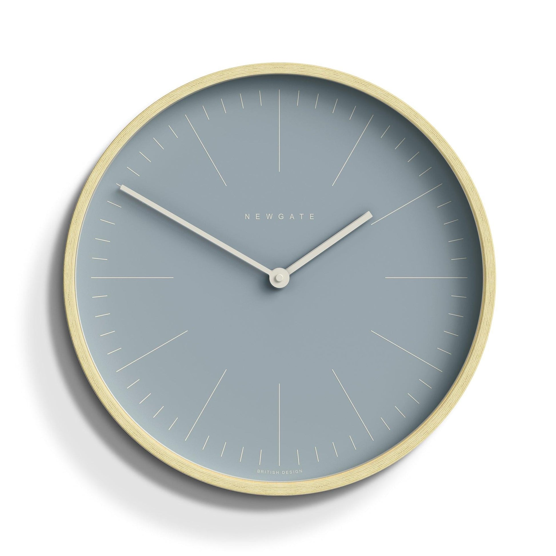Newgate Mr Clarke Clock Pale Wood Pill Blue Dial 128-Newgate-Mood