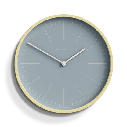 Newgate Mr Clarke Clock Pale Wood Pill Blue Dial 128-Newgate-Mood