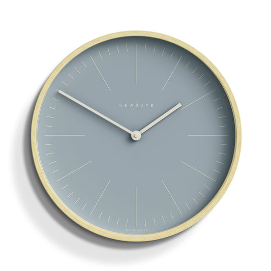 Newgate Mr Clarke Clock Pale Wood Pill Blue Dial 128-Newgate-Mood