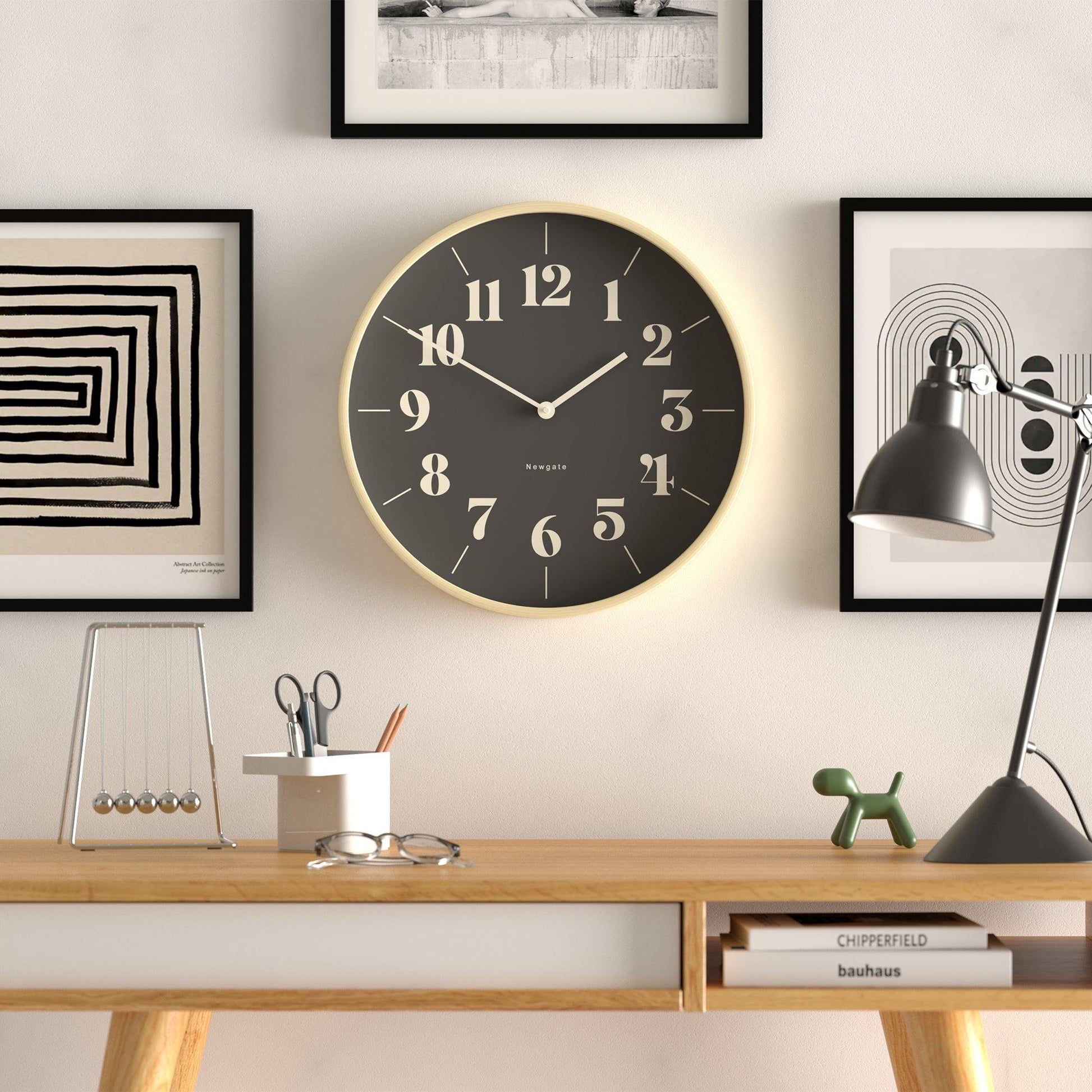 Newgate Mr Clarke Clock Pale Wood Reverse Hopscotch Dial-Newgate-Mood