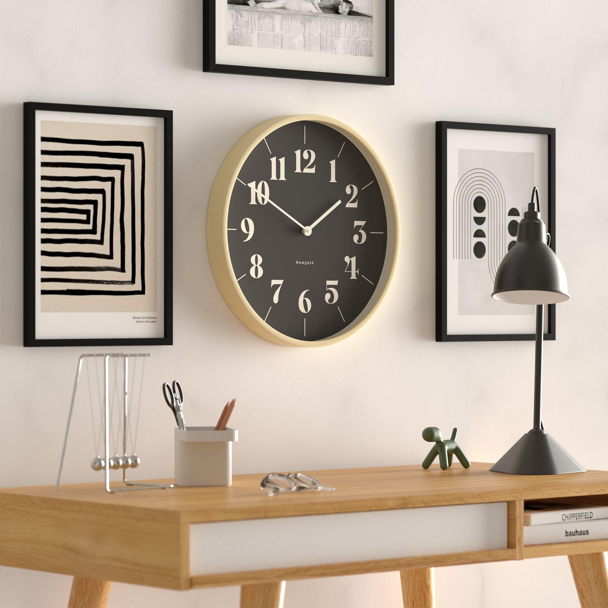 Newgate Mr Clarke Clock Pale Wood Reverse Hopscotch Dial-Newgate-Mood