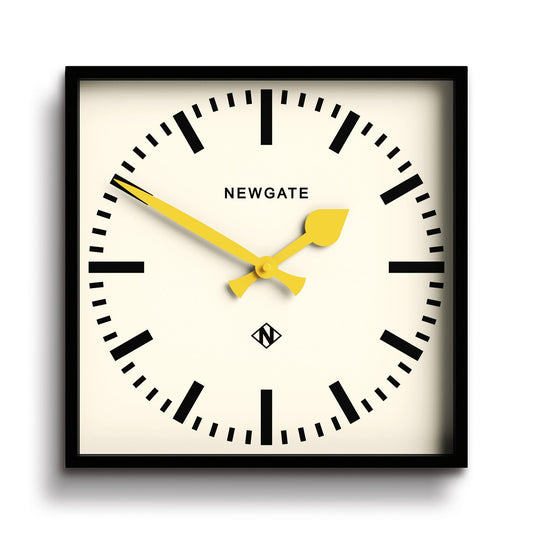 Newgate Number Five Wall Clock Black Yellow Hands-Newgate-Mood